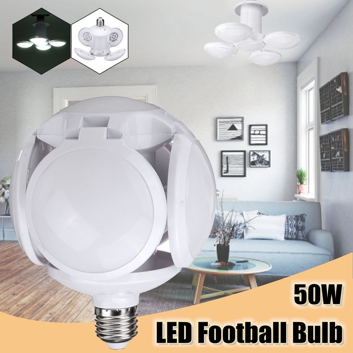 50W-E27-Football-UFO-LED-Garage-Lamp-Workshop-Folding-Light-Deformable-Ceiling-Bulb-AC165-265V-1731272