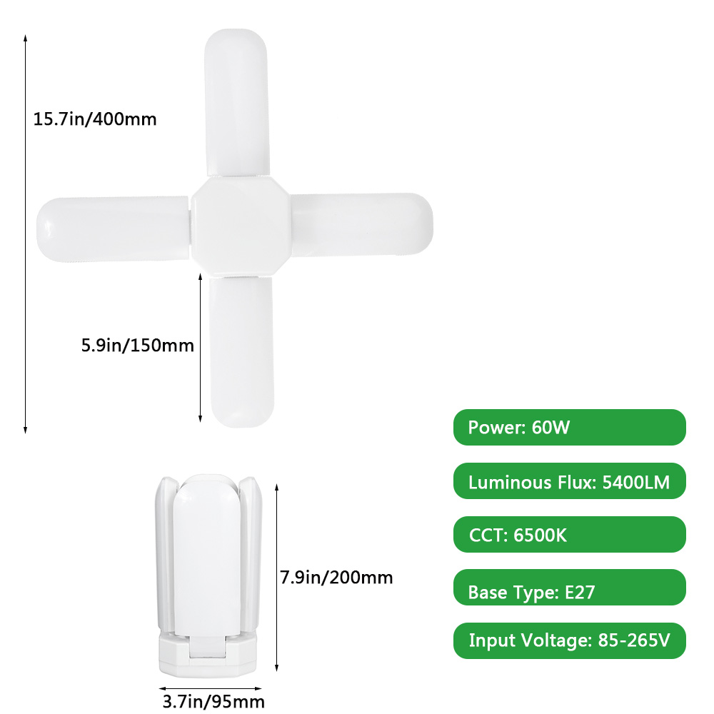 60W-E27-Deformable-246LED-Garage-Light-Bulb-Four-leaf-Indoor-Ceiling-High-Bay-Fixture-Lamp-AC85-265V-1761661