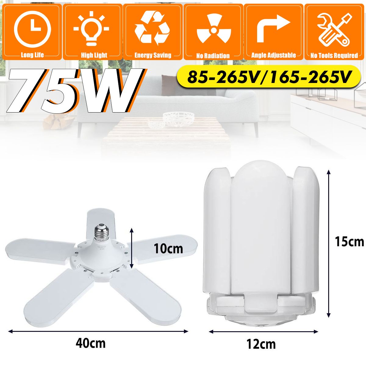 75W-E27-2500LM-Deformable-LED-Ceiling-Lamp-Light-Fixture-Foldable-Home-Garage-1710184