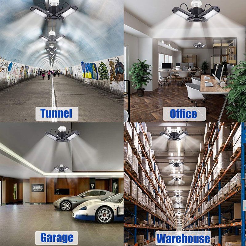 85-220V-60W-E27-Deformable-Garage-Light-Pure-WhiteCool-White-Three-Leaf-LED-Light-Bulb-for-Basement--1658365