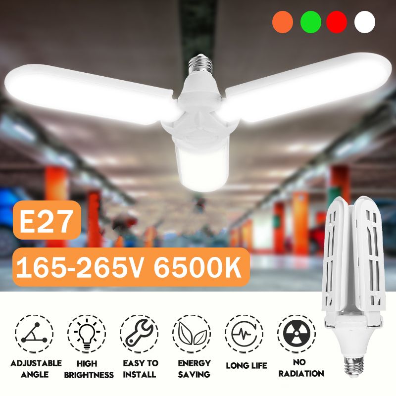 AC165-265V-45W-E27-3-Blade-LED-Garage-Light-Deformable-Ceiling-Lamp-Fixture-Workshop-Bulb-1723875