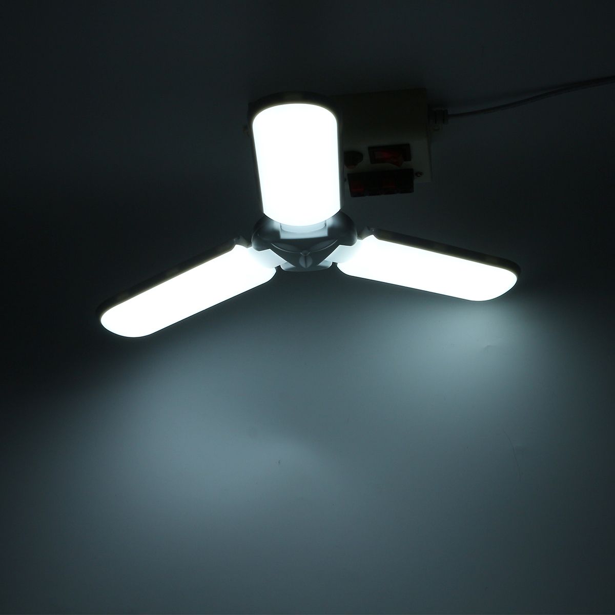 AC165-265V-45W-E27-3-Blade-LED-Garage-Light-Deformable-Ceiling-Lamp-Fixture-Workshop-Bulb-1723875