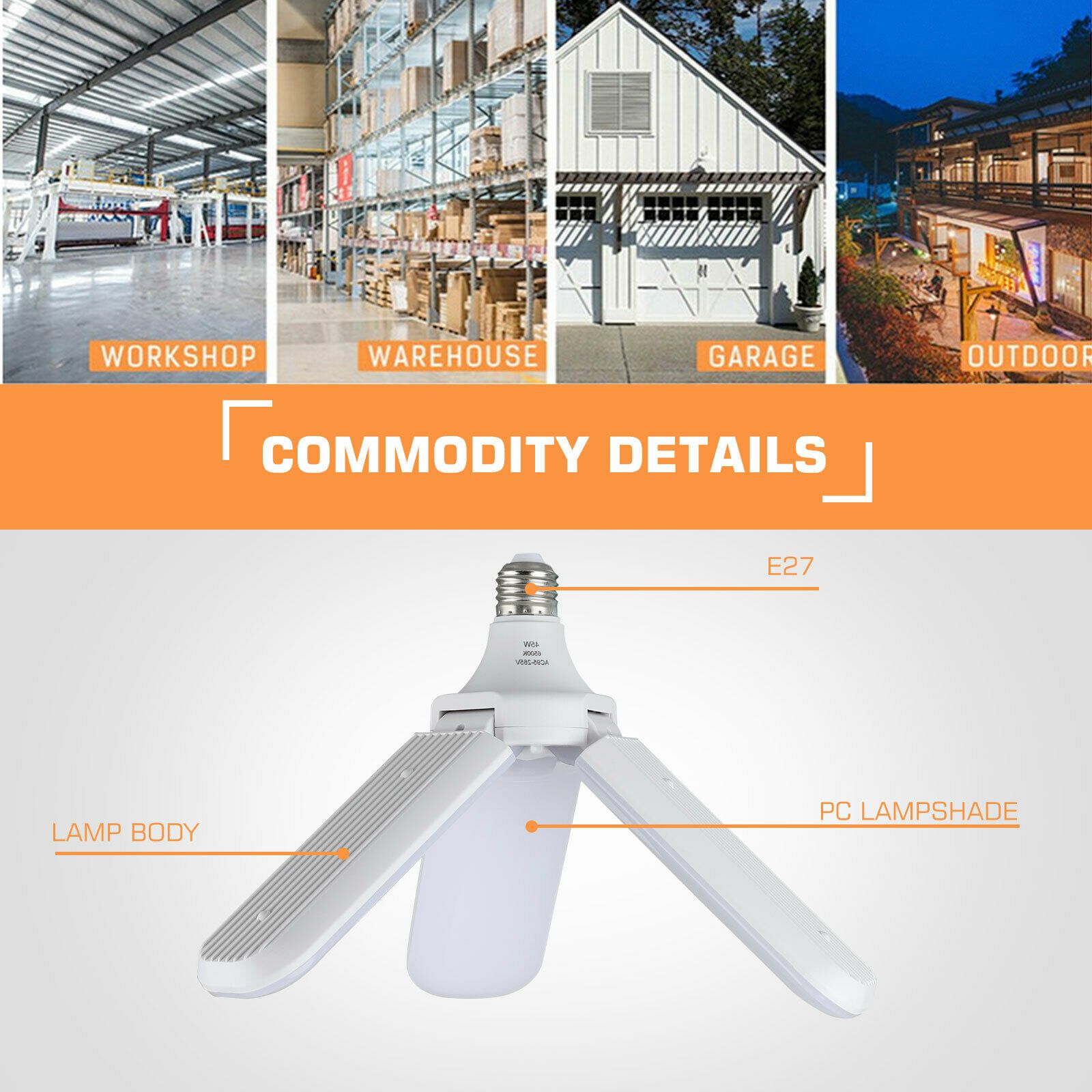 AC85-265V-45W-2835SMD-Three-Leaves-LED-Ceiling-Light-Bulb-Foldable-Garage-Lamp-for-Home-Basement-Dec-1633785