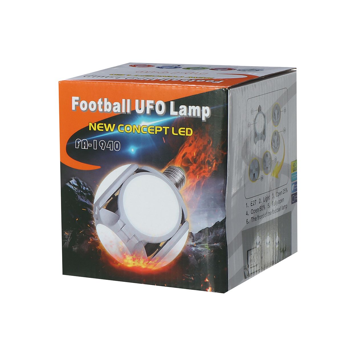 AC85-265V-E27-30W-5730-SMD-Five-leaves-Foldable-Football-Shape-UFO-120-LED-Light-Bulb-1589743