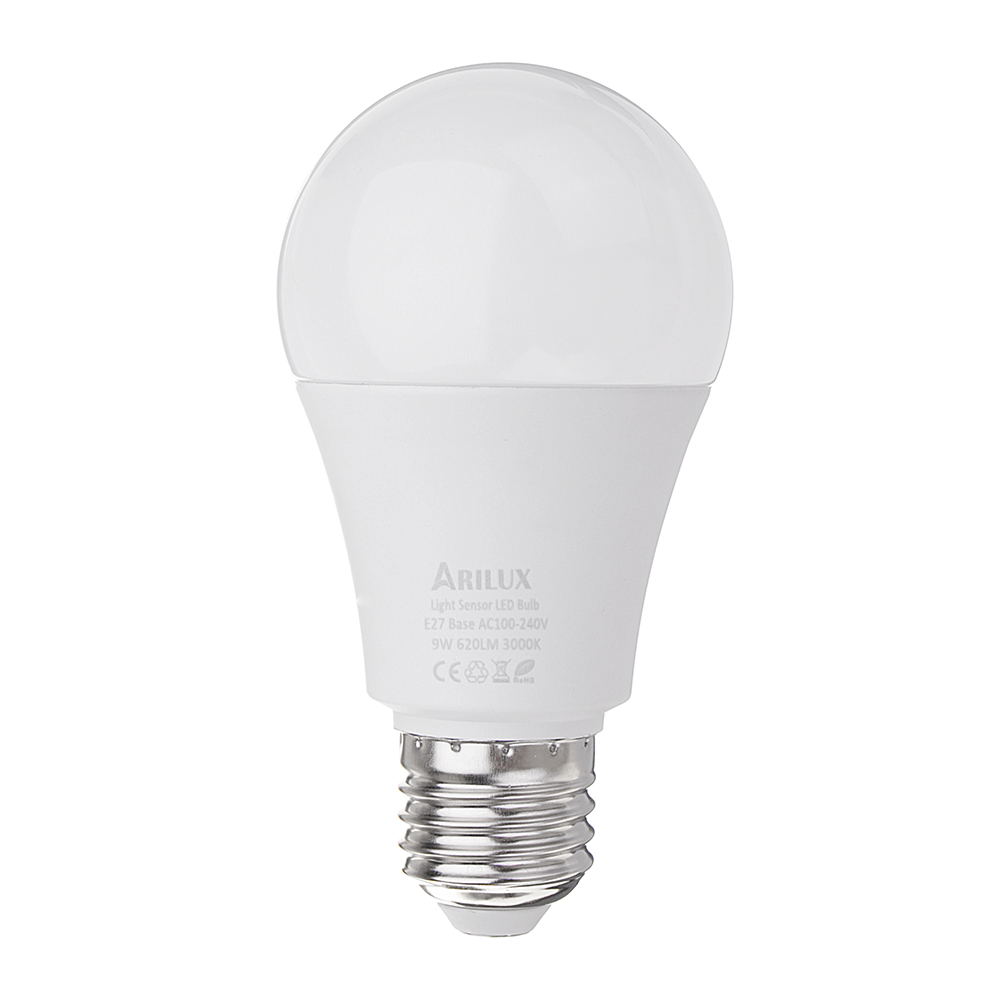 ARILUXreg-E27-A60-9W-620LM-Warm-White-Pure-White-Dusk-to-Dawn-LED-Sensor-Globe-Light-Bulb-AC100-240V-1327405