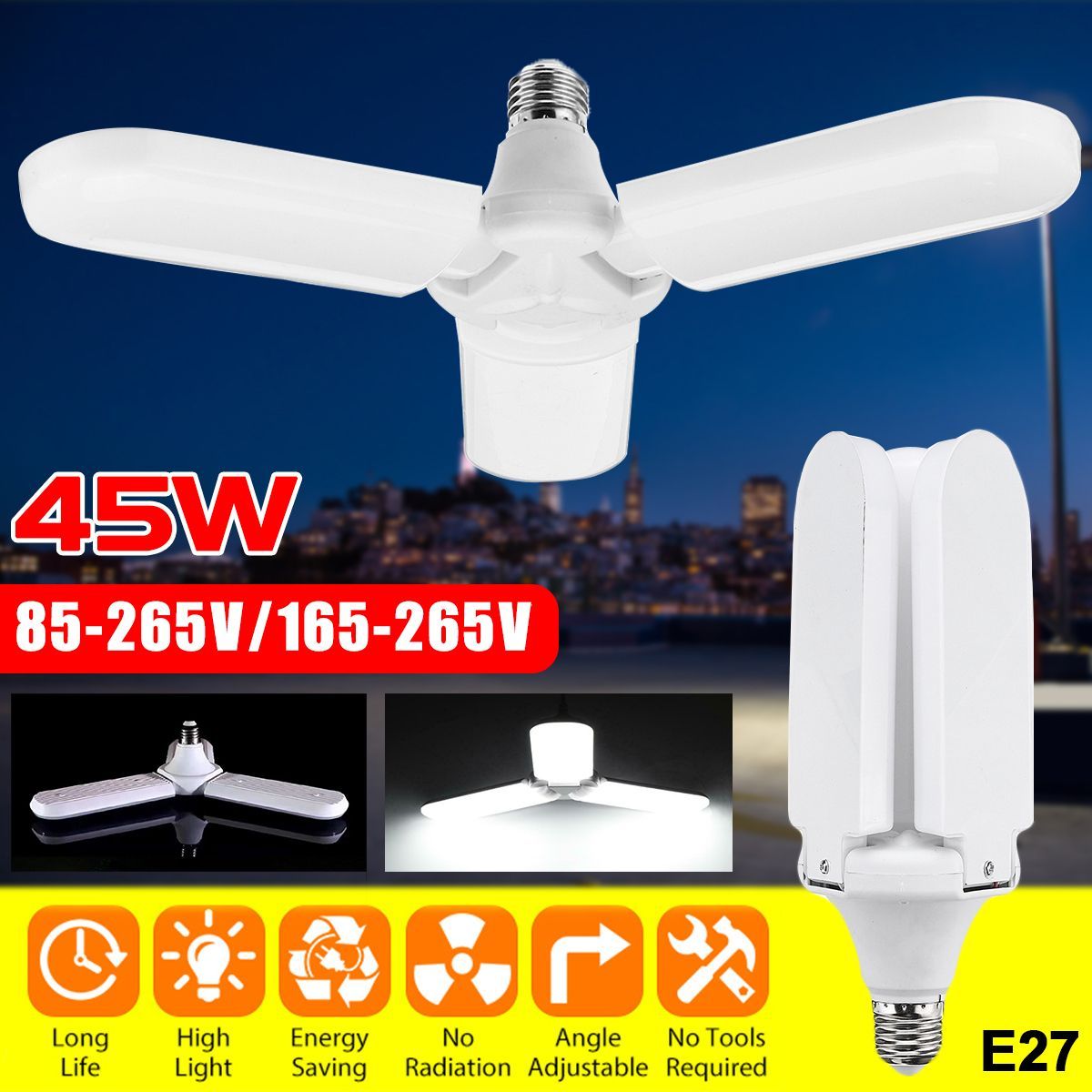 E27-45W-Foldable-LED-Light-Bulb-Deformable-Ceiling-Fixture-Workshop-Garage-Lamp-AC85-265V-AC165-265V-1645766