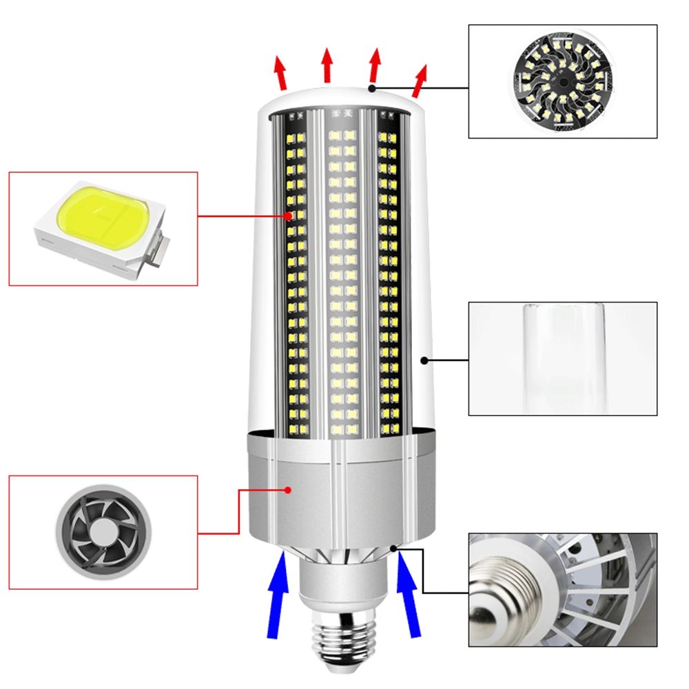 E27-80W-Warm-White-Pure-White-Indoor-Home-Garden-Fan-Cooling-318-LED-Corn-Light-Bulb-AC100-277V-1522709