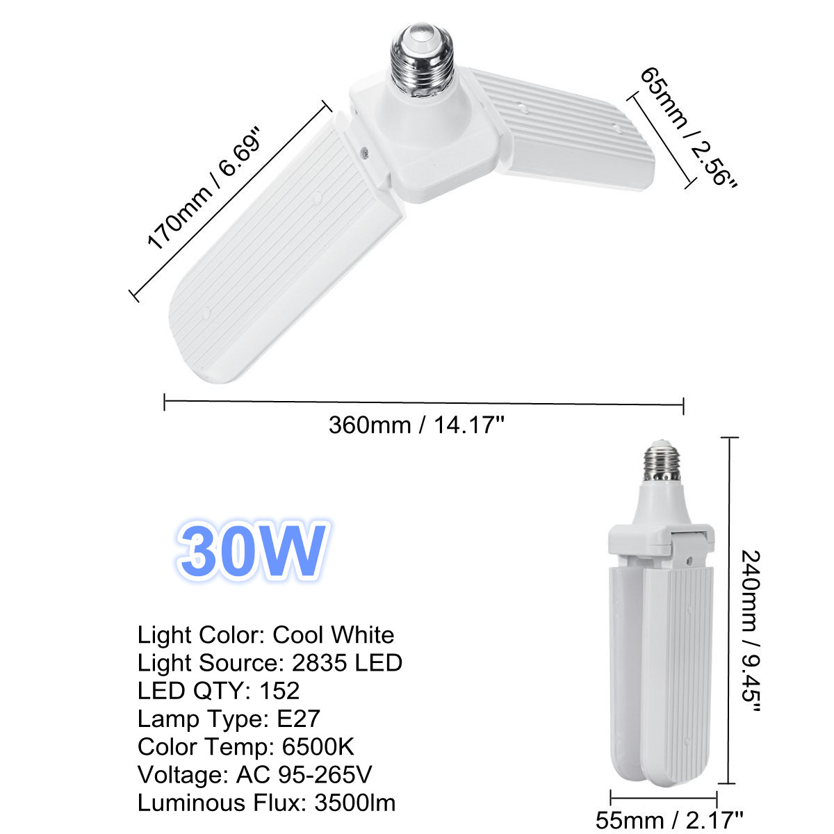 E27-Two-Three-Four-Leaves-Deformable-Foldable-LED-Garage-Shop-Work-Light-Bulb-Ceiling-Lamp-AC95-265V-1621889