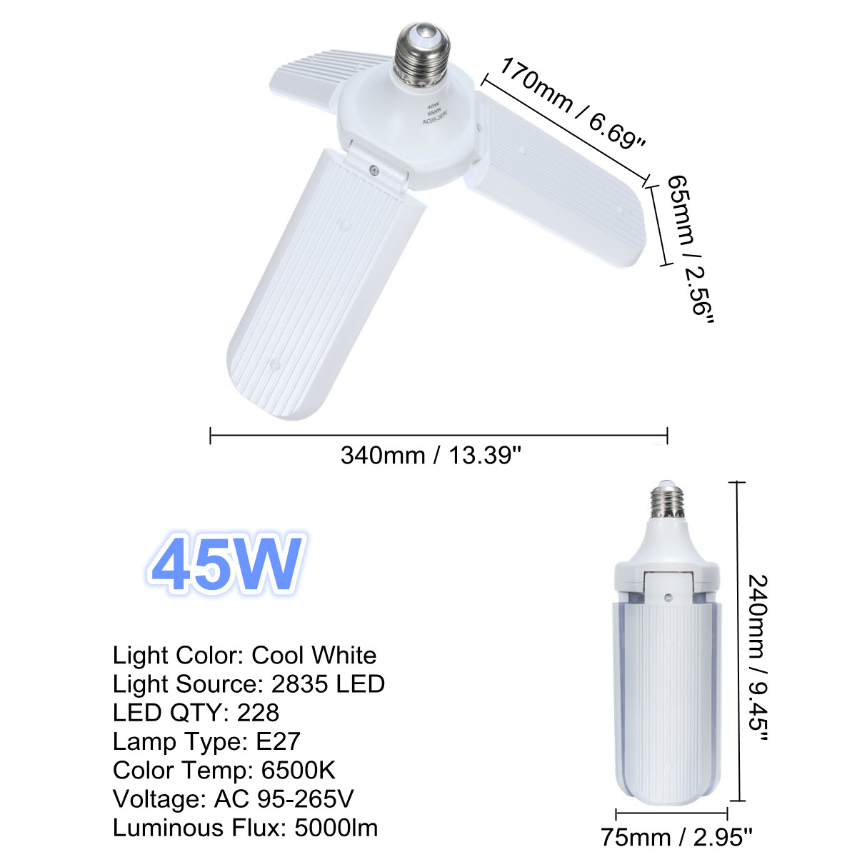 E27-Two-Three-Four-Leaves-Deformable-Foldable-LED-Garage-Shop-Work-Light-Bulb-Ceiling-Lamp-AC95-265V-1621889