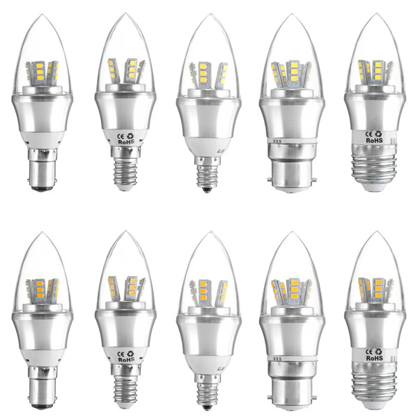 E27E14E12B22B15-6W-LED-Warm-WhiteWhite-25SMD-2835-Silver-Candle-Light-Bulb-Lamp-85-265V-1007292