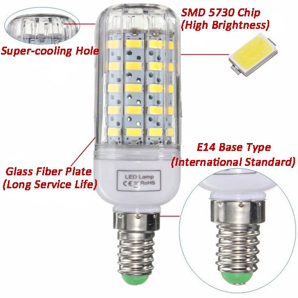 E27E14E12B22G9GU10-Dimmable-6W-AC220V-LED-Bulb-WhiteWarm-White-60-SMD-5730-Corn-Light-Lamp-1036594