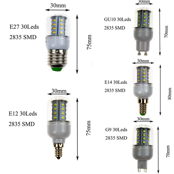 E27E14G9GU10B22-33W-30-SMD-2835-LED-Corn-Bulb-Warm-WhiteWhite-110V-1010447