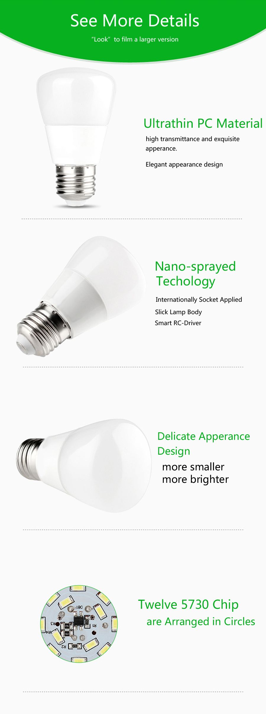 ZX-Newest-E27-5W-SMD-5730-LED-Pure-White-Warm-White-550Lm-Glaze-Light-Lamp-Bulb-AC85-265V-1085728