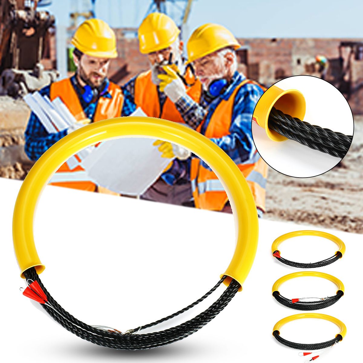 1015202530M-65mm-Wire-Conduit-Cable-Push-Puller-Rodder-Elasticity-Polyester-Snake-Fish-Tape-Threadin-1568718