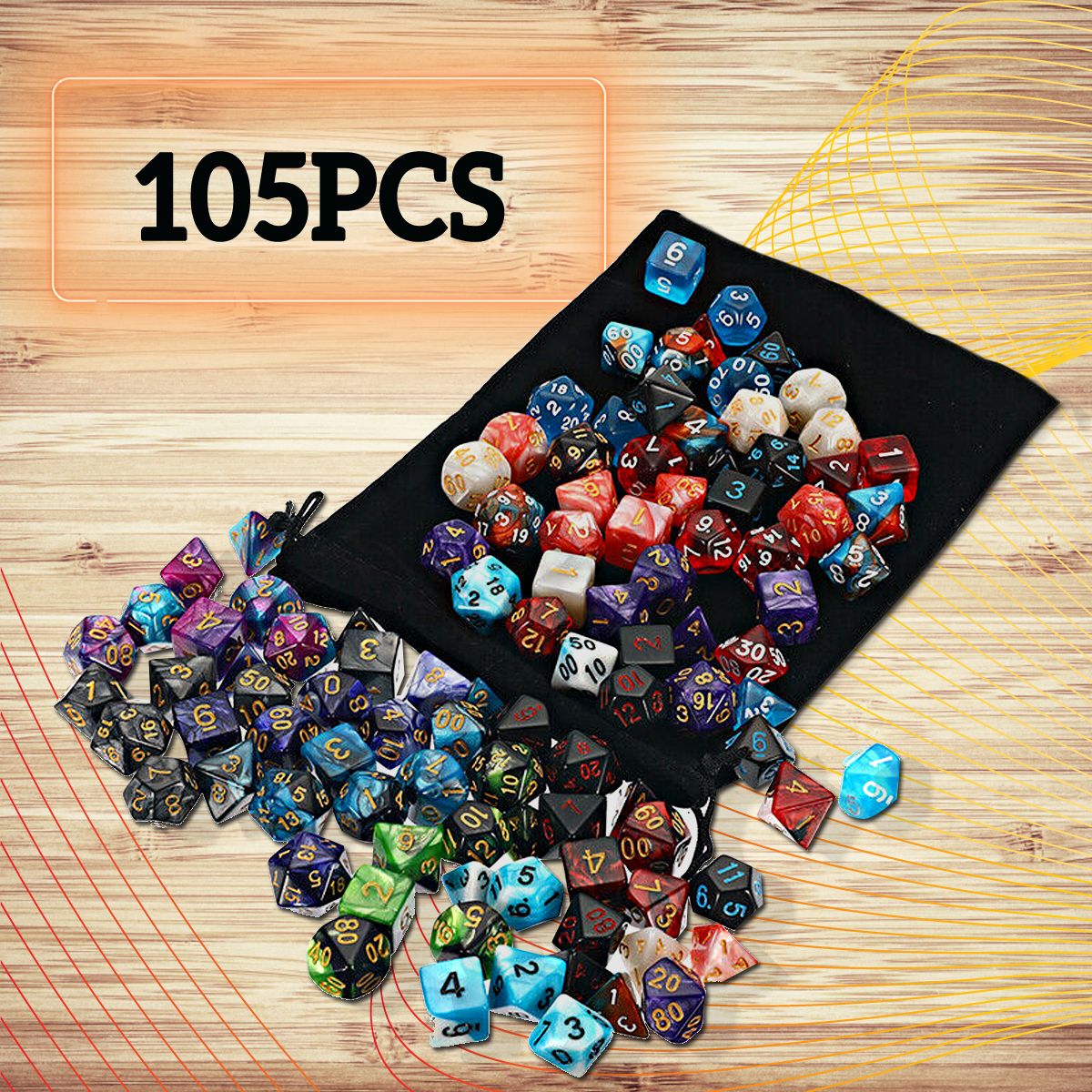 105-Pcs-Dice-Set-Polyhedral-Dices-7-Color-Role-Playing-Table-Game-With-Cloth-Game-Multi-sied-Dice-1574100
