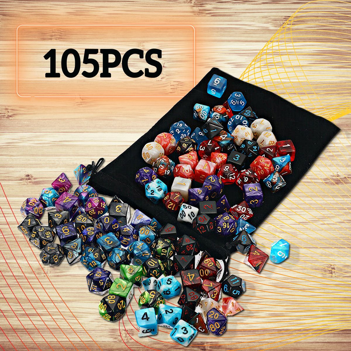 105-Pcs-Dice-Set-Polyhedral-Dices-7-Color-Role-Playing-Table-Game-With-Cloth-Game-Multi-sied-Dice-1574100