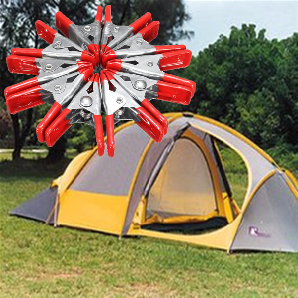 10Pcs-Galvanized-Steel-Tent-Windproof-Securing-Clip-Hook-Buckle-Alligator-Clip-1076316
