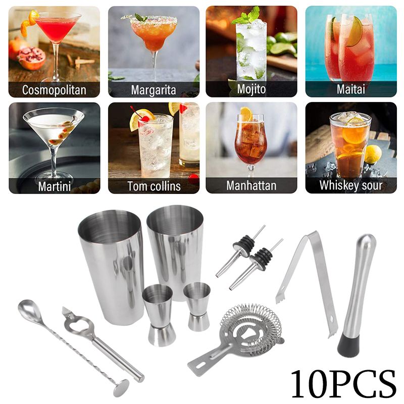 10Pcs-Stainless-Steel-Cocktail-Jigger-Mixer-Bar-Drink-Shaker-Bartender-Set-Martini-Tools-Gatherings--1592418