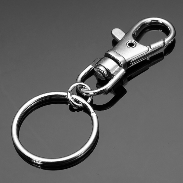 10pcs-Fashion-Stainless-Steel-Dual-Key-Holder-Ring-Keychain-Silver-966400