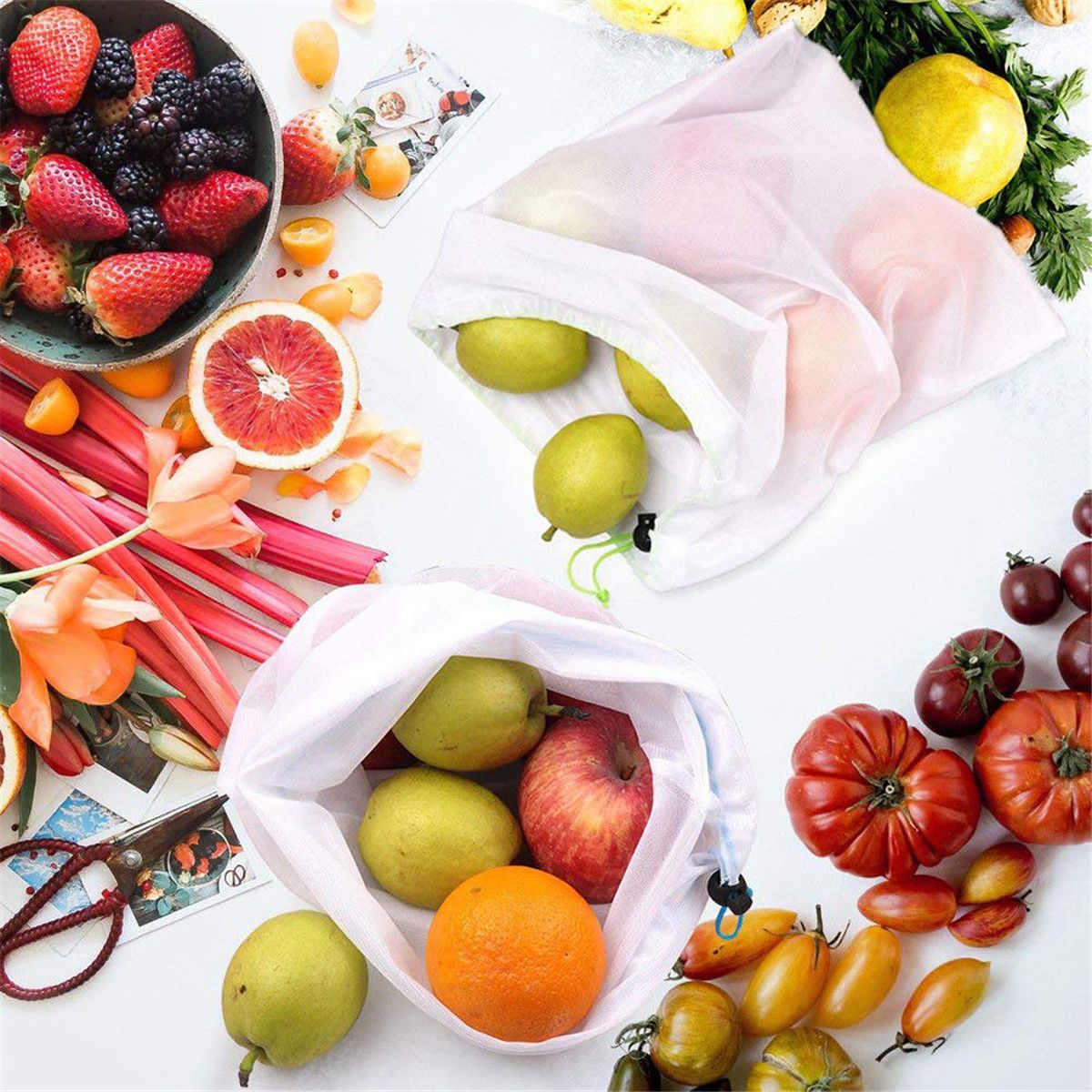 15pcs-Reusable-Mesh-Produce-Bags-Vegetable-Fruit-Storage-Shopping-Grocery-Bag-1359532