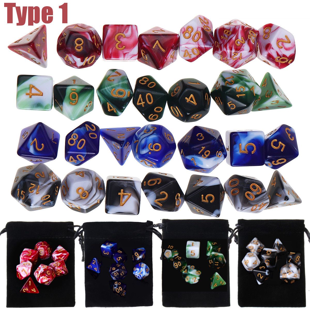 28Pcs-Multisided-Dice-Polyhedral-Dices-Set-Board-RPG-Dice-Set-4-Colors-With-4-Bags-1625887