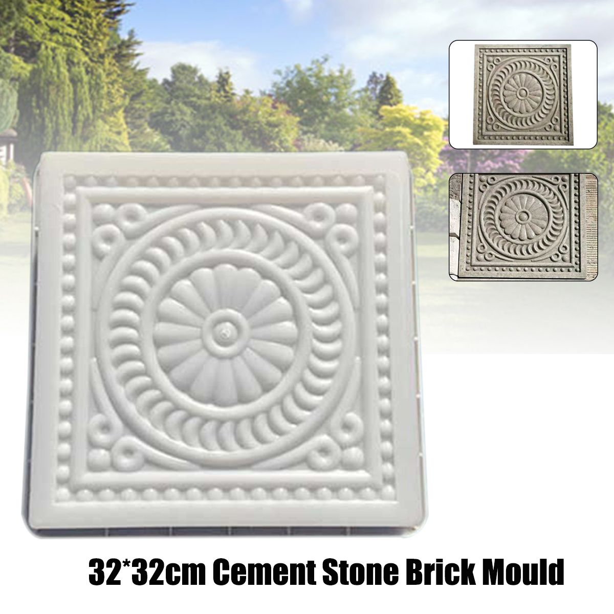 32x32cm-Square-Path-Maker-DIY-Plastic-Mold-Road-Paving-Cement-Stone-Mould-Brick-1391267