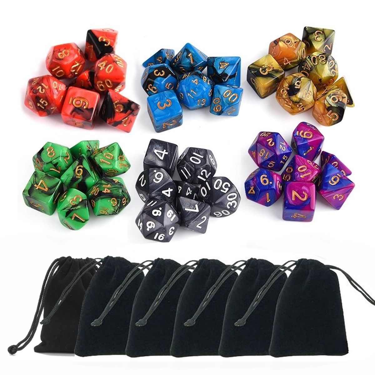 42Pcs-6-Sets-Polyhedral-Dice-6-Colors-DampD-RPG-With-6-bags-1238228