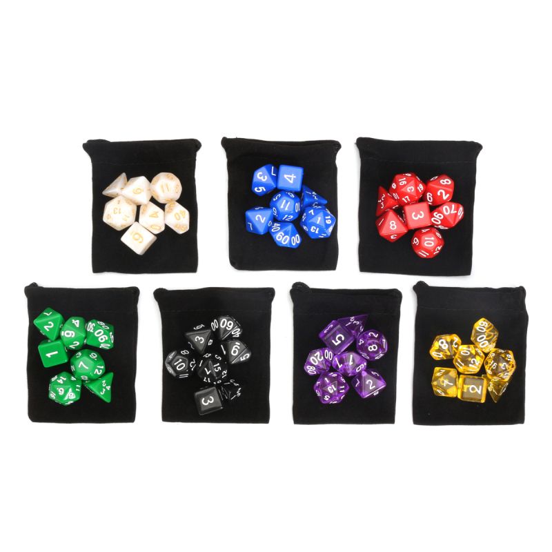 49pcs-Multi-sided-Polyhedral-Digital-Acrylic-Dice-Set-7-Colors-wCarry-Bag-1221375