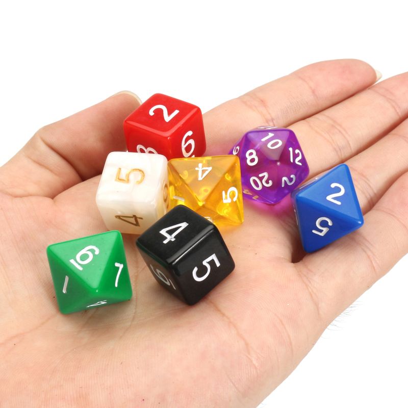 49pcs-Multi-sided-Polyhedral-Digital-Acrylic-Dice-Set-7-Colors-wCarry-Bag-1221375