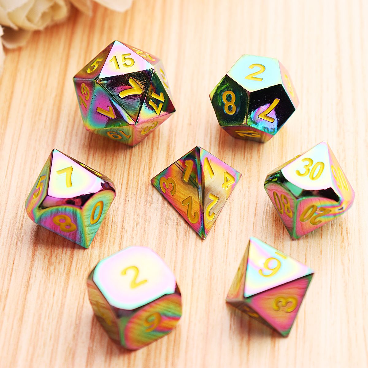 7Pcs-Embossed-Heavy-Metal-Polyhedral-Dice-DND-RPG-MTG-Role-Playing-Game-with-Bag-1314618