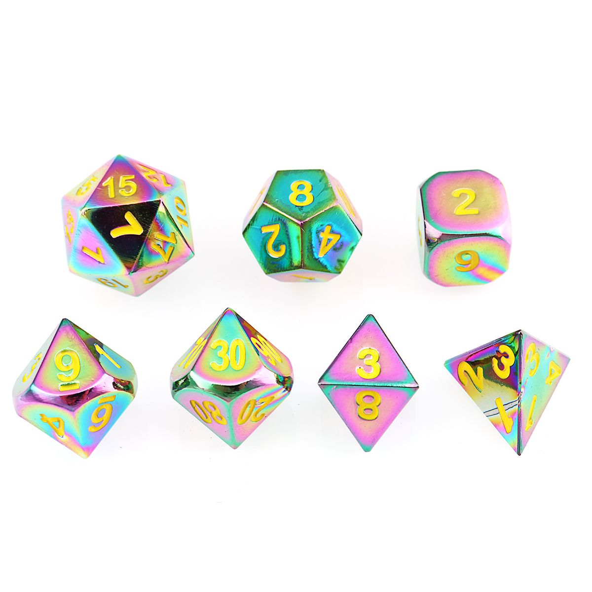 7Pcs-Embossed-Heavy-Metal-Polyhedral-Dice-DND-RPG-MTG-Role-Playing-Game-with-Bag-1314618