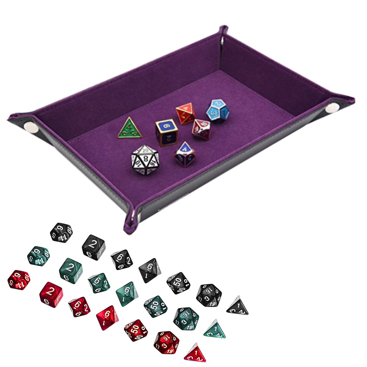 7Pcs-Multisided-Dice-Holder-Polyhedral-Dices-PU-Leather-Folding-Rectangle-Tray-for-RPG-1373166
