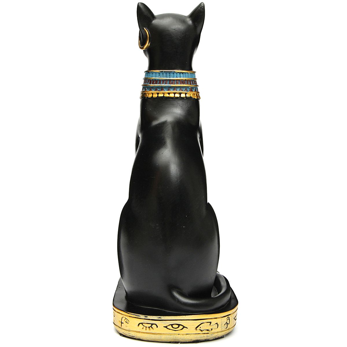 96inch-Resin-Vintage-Egyptian-Bastet-Goddess-Figurine-Black-Cat-Pharaoh-Statue-Epoxy-1304890