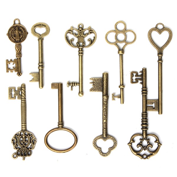 9Pcs-Antique-Vintage-Skeleton-Keys-Bronze-Charm-Pendants-For-DIY-Jewelry-Making-1021619