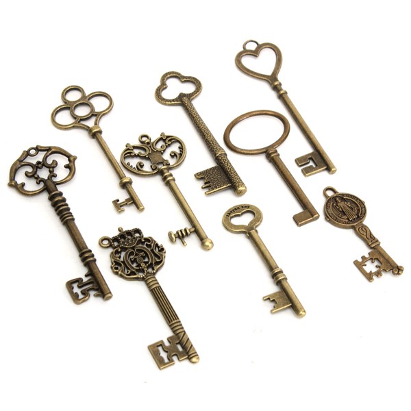 9Pcs-Antique-Vintage-Skeleton-Keys-Bronze-Charm-Pendants-For-DIY-Jewelry-Making-1021619