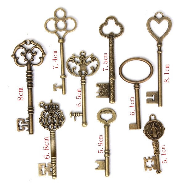 9Pcs-Antique-Vintage-Skeleton-Keys-Bronze-Charm-Pendants-For-DIY-Jewelry-Making-1021619