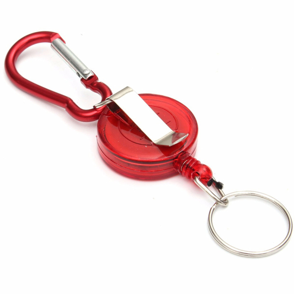 Badge-Reel-Telescopic-Key-Buckle-Carabiner-Recoil-Retractable-Holder-Key-Chain-4-Colors-1158275