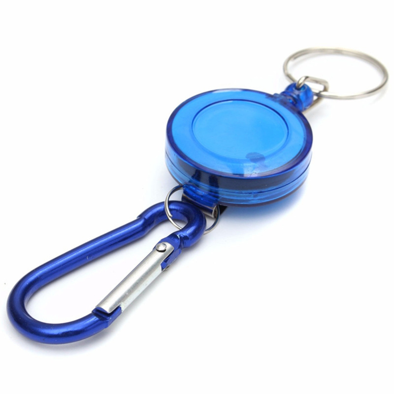 Badge-Reel-Telescopic-Key-Buckle-Carabiner-Recoil-Retractable-Holder-Key-Chain-Blue-1207165