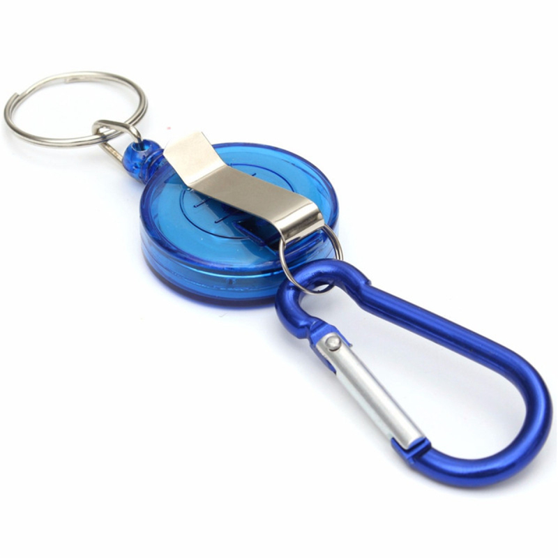 Badge-Reel-Telescopic-Key-Buckle-Carabiner-Recoil-Retractable-Holder-Key-Chain-Blue-1207165