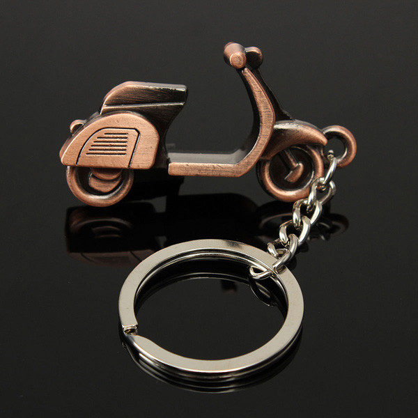 Bronze-3D-Motorcycle-Scooter-Keychain-Classic-Keyring-Pendant-972257