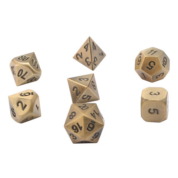 ECUBEE-Antique-Color-Solid-Metal-Polyhedral-Dice-Role-Playing-RPG-7-Dice-Set-With-Bag-1220166