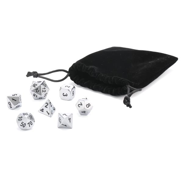ECUBEE-Antique-Color-Solid-Metal-Polyhedral-Dice-Role-Playing-RPG-7-Dice-Set-With-Bag-1220166