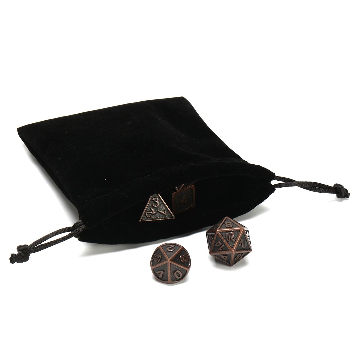 ECUBEE-Solid-Metal-Polyhedral-Dice-Antique-Color-Role-Playing-RPG-Gadget-7-Dice-Set-With-Bag-1261837