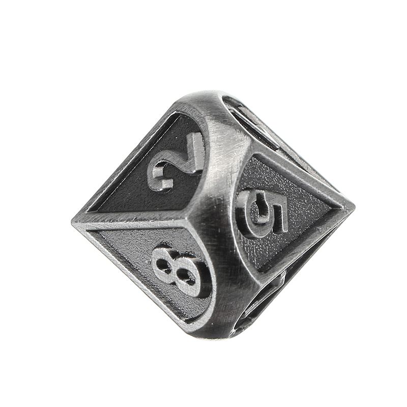 Embossed-Steel-7-Pcs-Multisided-Dice-Heavy-Metal-Polyhedral-Dice-Set-w-Bag-1259842
