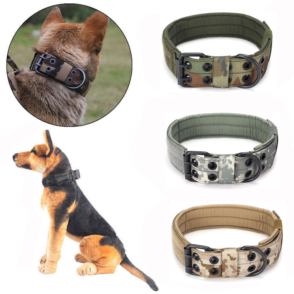 M-Tactical-Military-Adjustable-Dog-Training-Collar-Nylon-Leash-wMetal-Buckle-1393987