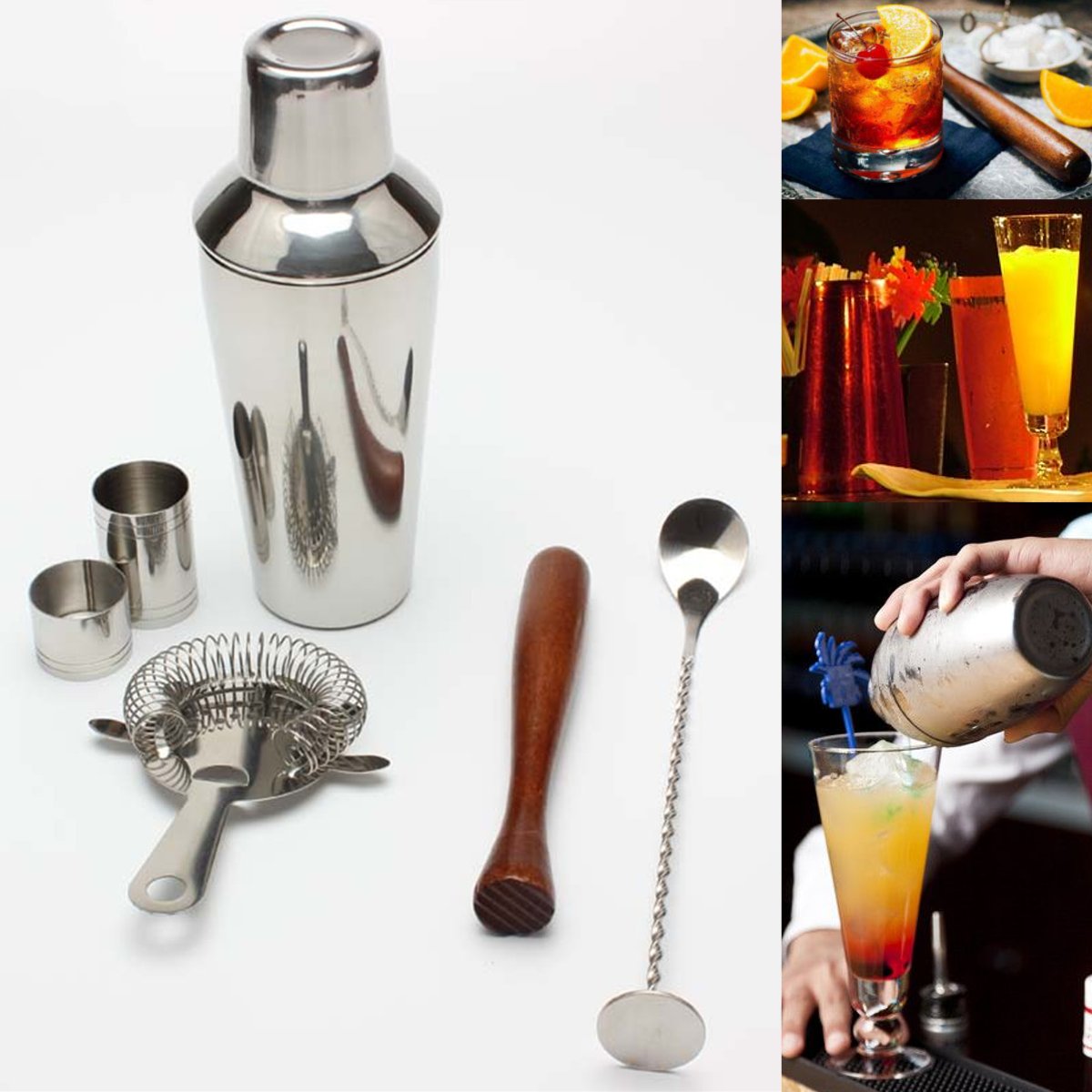 Maker-Mixer-Martini-Spirits-Muddler-Bar-Strainer-Black-Cocktail-Shaker-Set-1569911