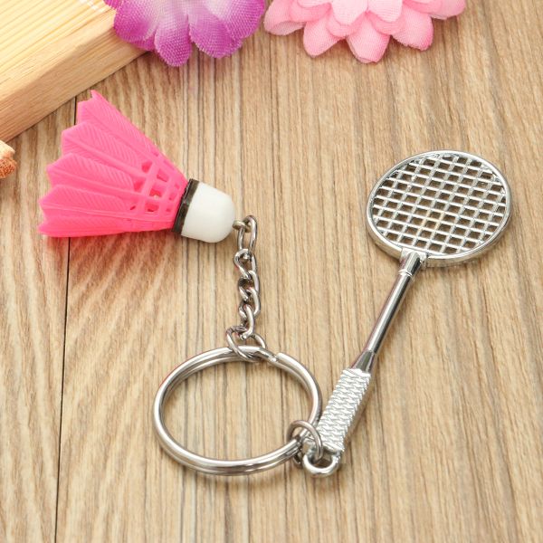 Mini-Badminton-Racket-And-balls-Sports-Keyring-Pendant-Keyfob-Keychain-1162219