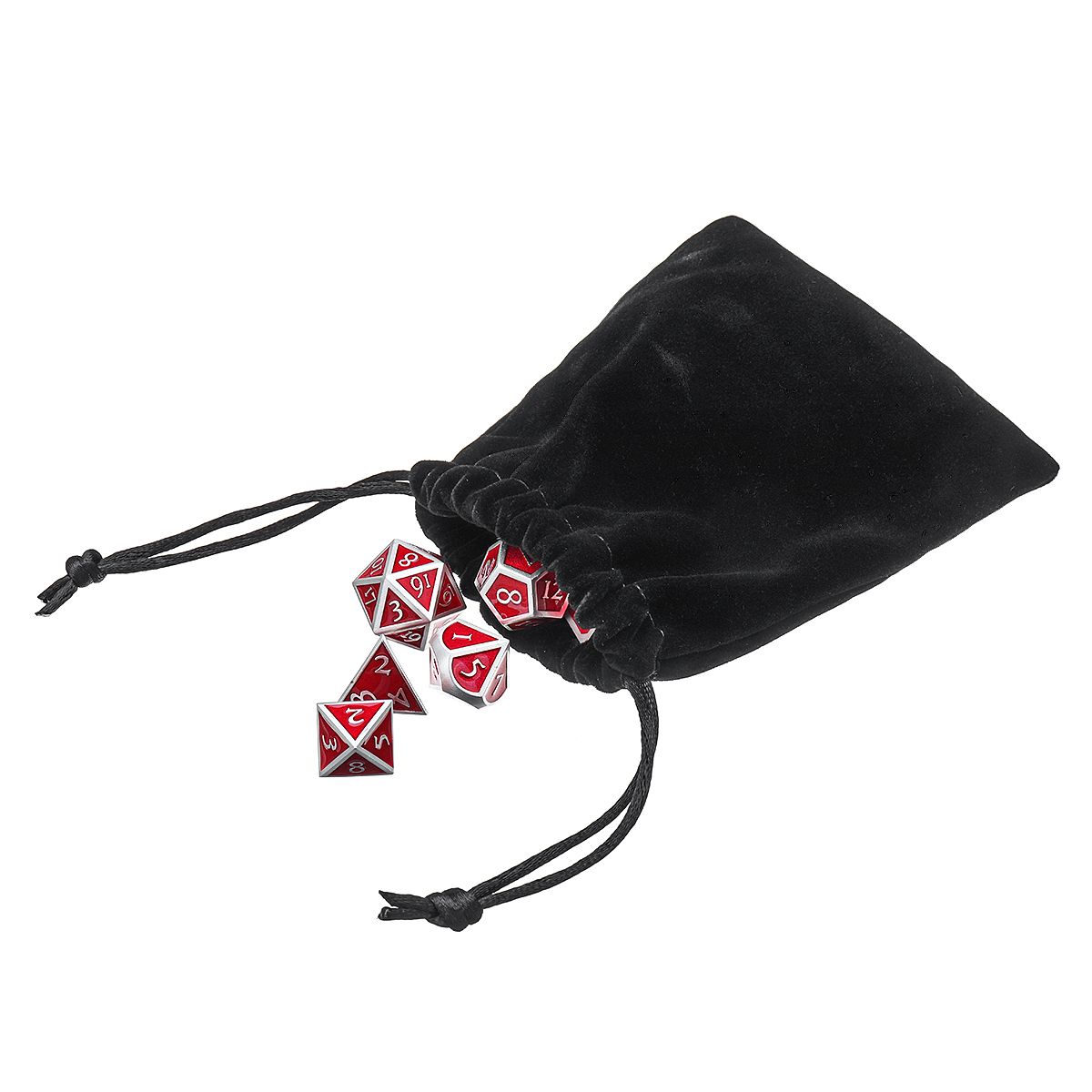 Red-Antique-Color-Solid-Metal-Polyhedral-Dices-Role-Playing-RPG-Gadget-7-Dice-Set-With-Bag-1425967
