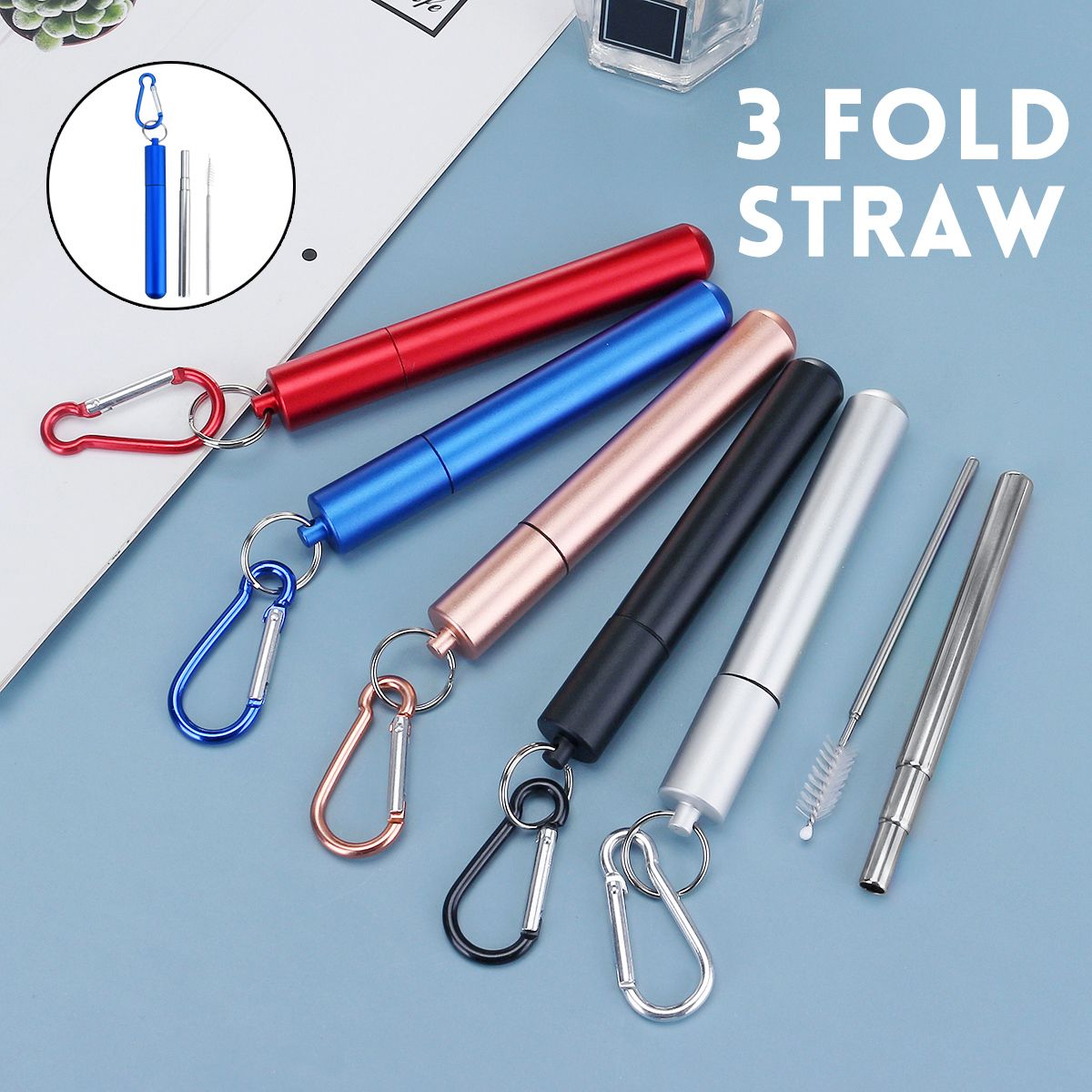 Reusable-Collapsible-Straw-with-Case-amp-Brush-Retractable-Stainless-Steel-Metal-Drinking-Straws-1626029