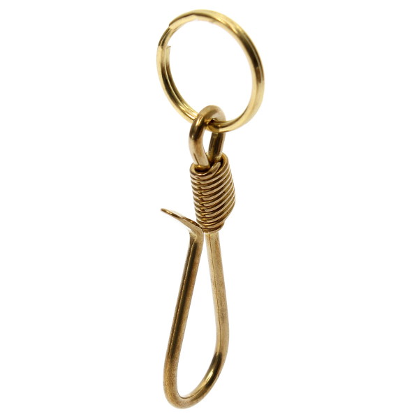 Solid-Brass-Fish-Hook-Key-Chain-Keyring-Keys-Belt-Wallet-Clip-Keyfob-Pocket-Keychain-1159811